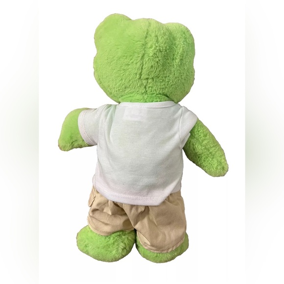Green Frog Plush Build A Bear Workshop 16" Khaki Cargo Shorts T Shirt Preppy - Picture 4 of 13